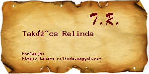 Takács Relinda névjegykártya